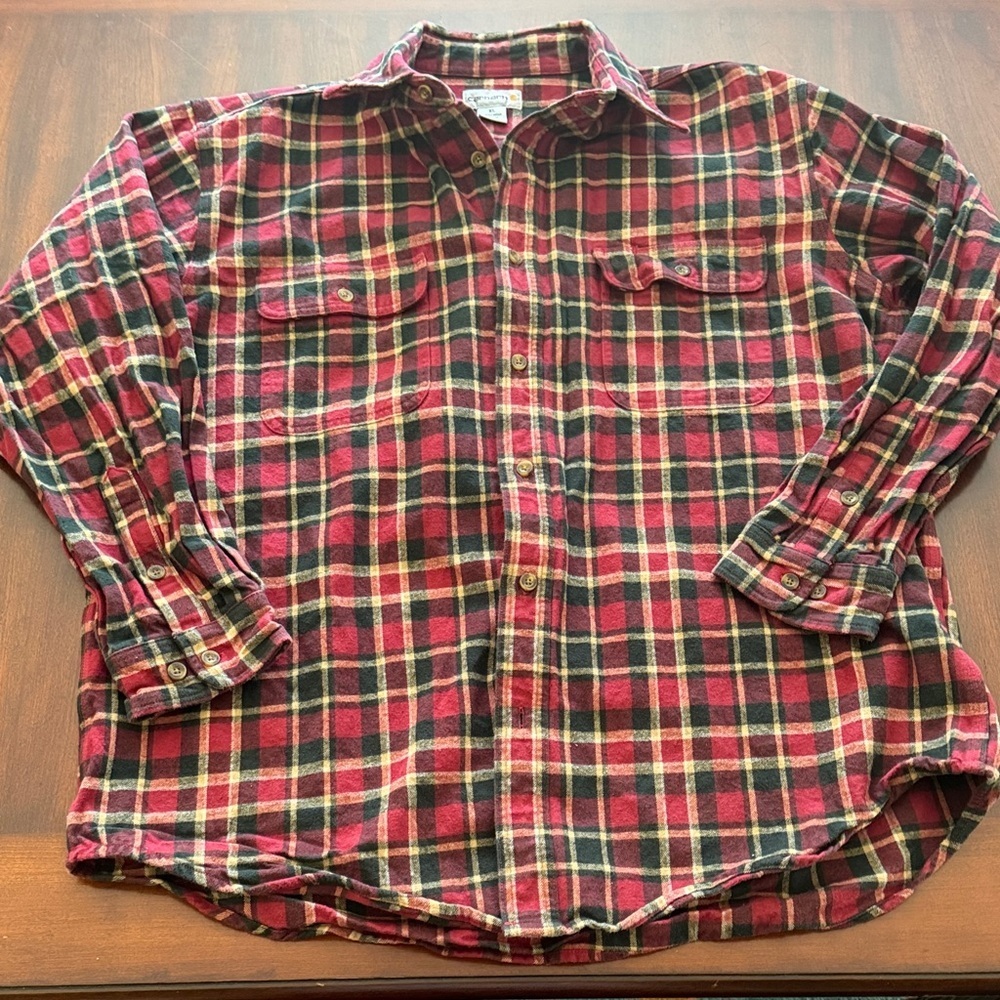 Carhartt Men’s Workwear Heavy Flannel Plaid Button Down Shirt